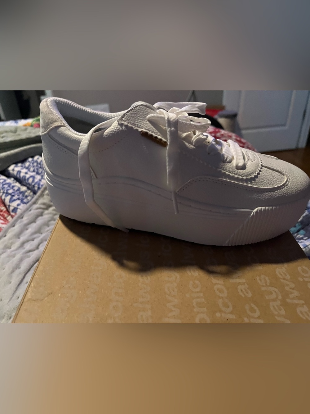 Dr. Scholl's White Platform Lace-Up Sneakers is